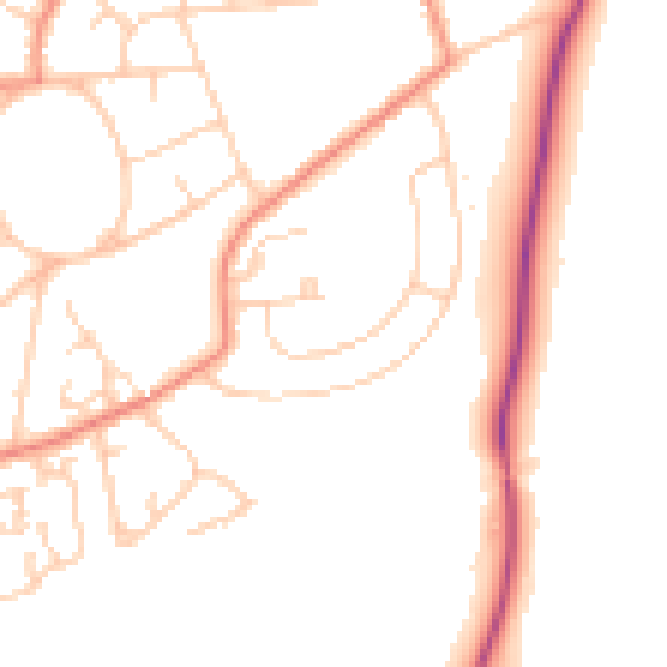 Daytime road noise heatmap for WF1 4HP