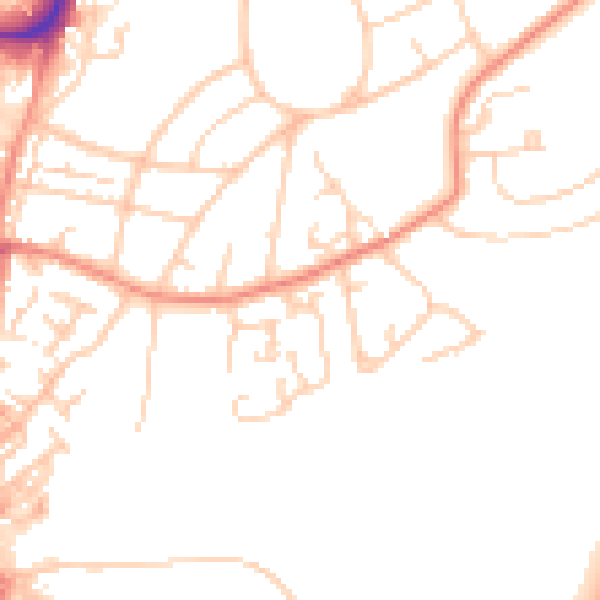 Daytime road noise heatmap for WF1 4LL
