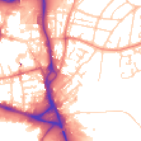 Daytime road noise heatmap for WF1 4PU