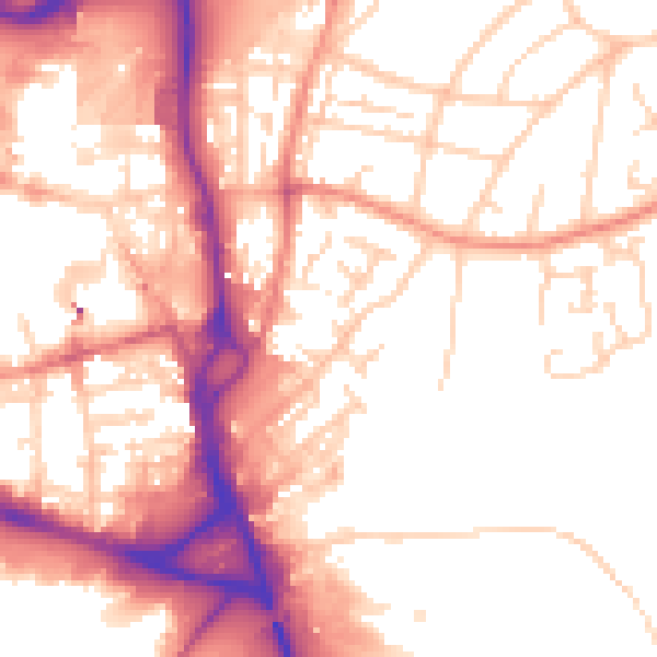 Daytime road noise heatmap for WF1 4PX