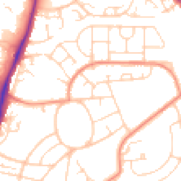 Daytime road noise heatmap for WF1 4RR