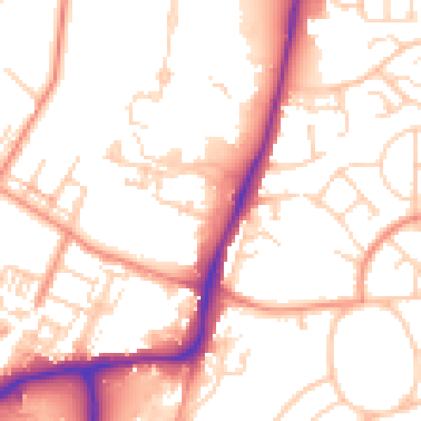 Daytime road noise heatmap for WF1 4SR