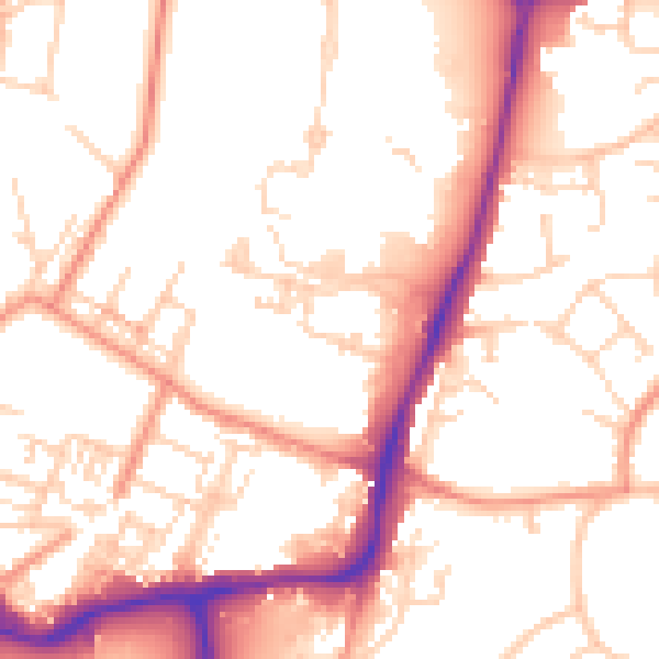 Daytime road noise heatmap for WF1 4SS