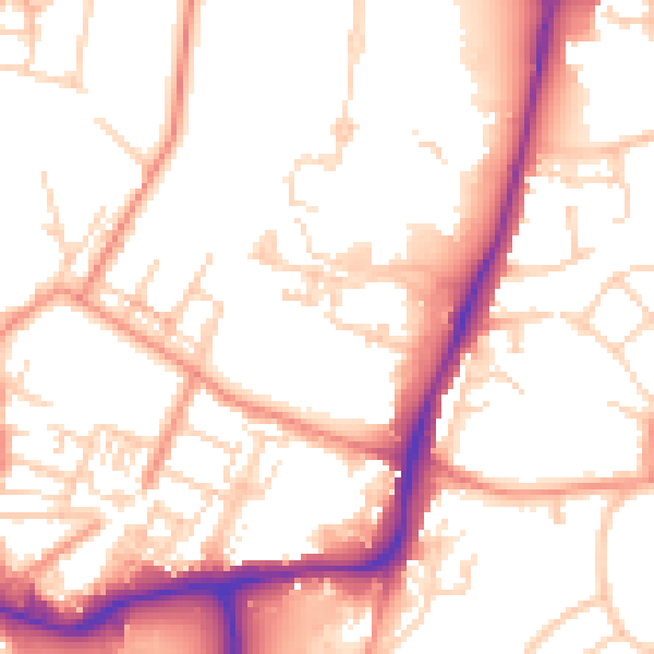 Daytime road noise heatmap for WF1 4ST