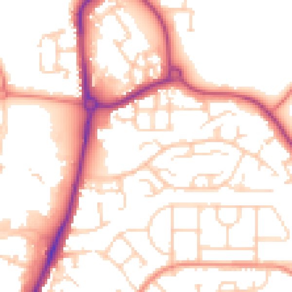 Daytime road noise heatmap for WF1 4TH