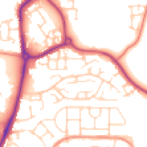 Daytime road noise heatmap for WF1 4TJ