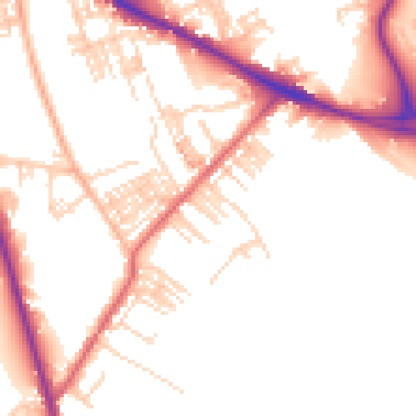 Daytime road noise heatmap for WF1 5AX