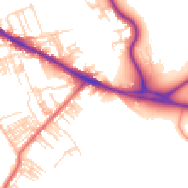 Daytime road noise heatmap for WF1 5DG