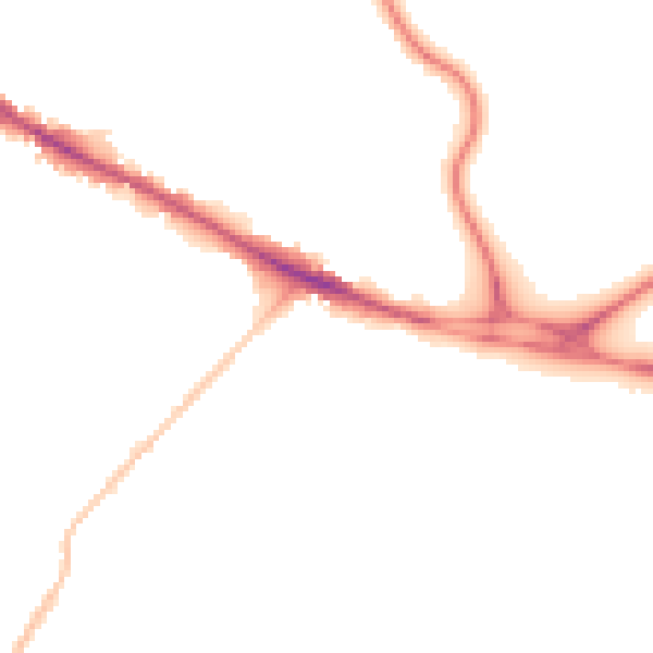 Night-time road noise heatmap for WF1 5DG