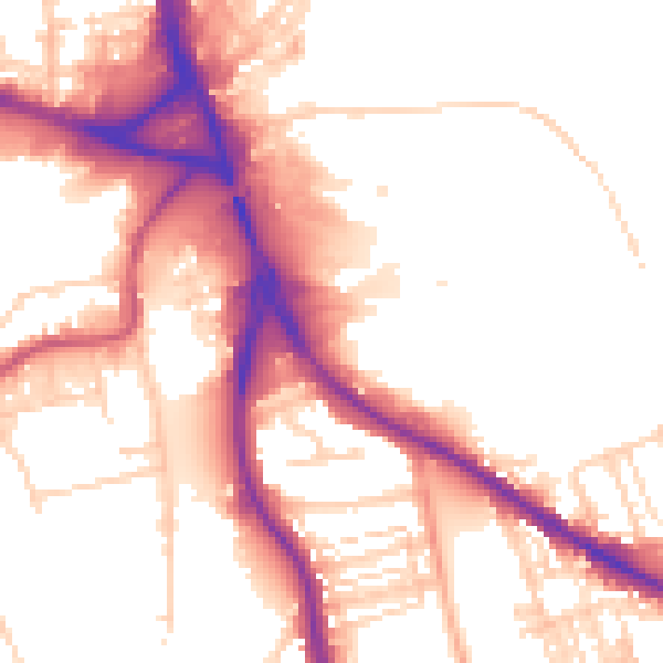 Daytime road noise heatmap for WF1 5ED