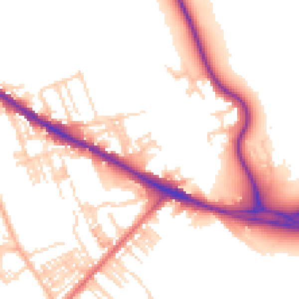 Daytime road noise heatmap for WF1 5EH