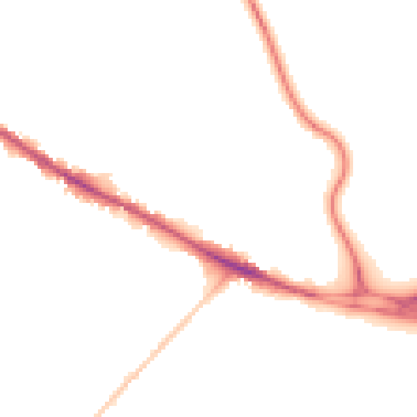 Night-time road noise heatmap for WF1 5EH