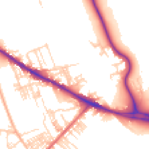 Daytime road noise heatmap for WF1 5EN