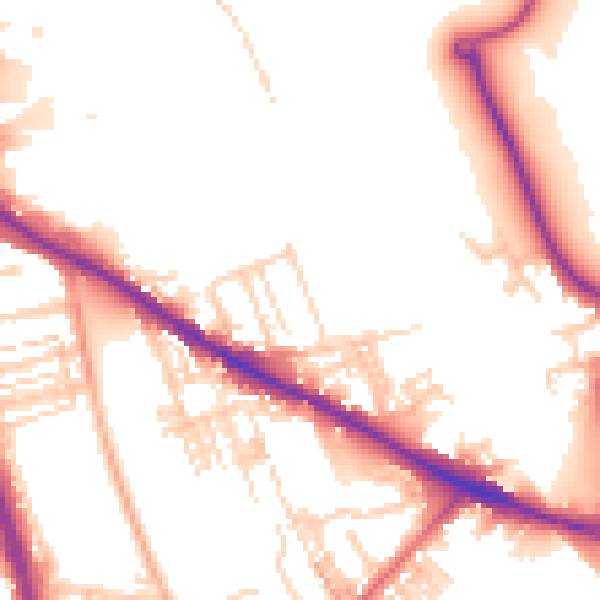 Daytime road noise heatmap for WF1 5ER