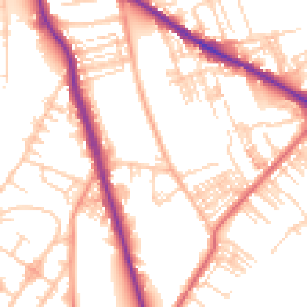 Daytime road noise heatmap for WF1 5FD