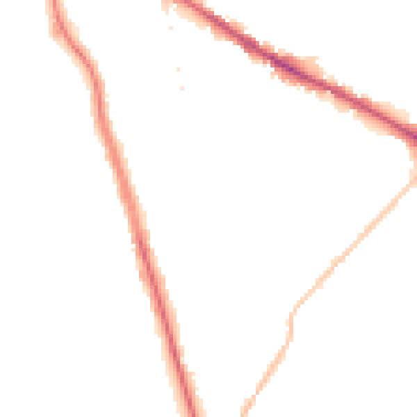 Night-time road noise heatmap for WF1 5FD