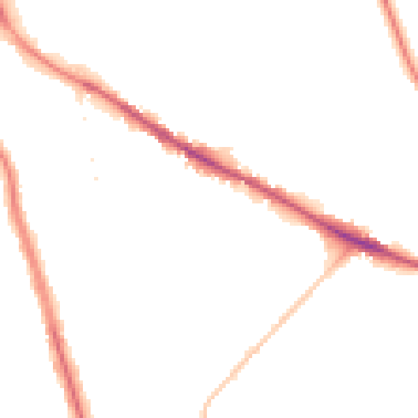 Night-time road noise heatmap for WF1 5HU