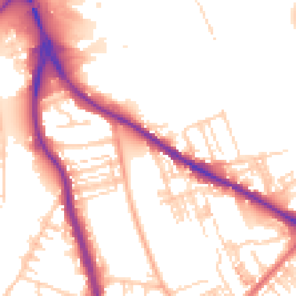 Daytime road noise heatmap for WF1 5JA