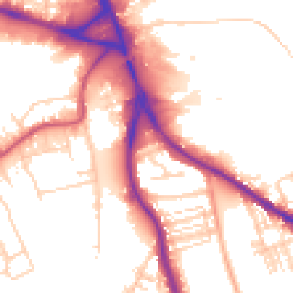 Daytime road noise heatmap for WF1 5JH