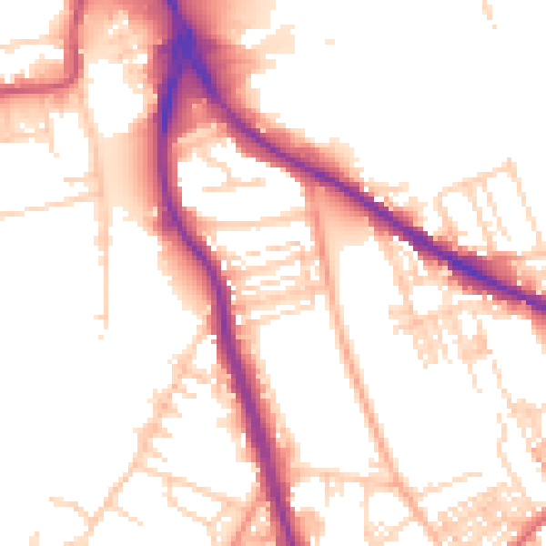 Daytime road noise heatmap for WF1 5LB