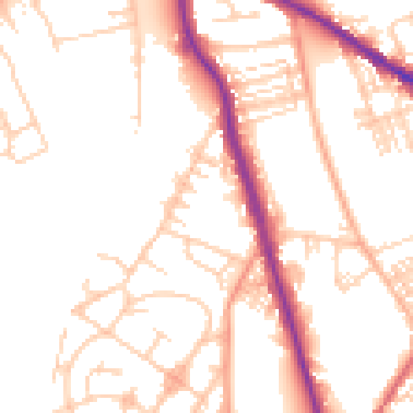 Daytime road noise heatmap for WF1 5LP