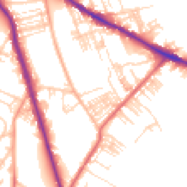 Daytime road noise heatmap for WF1 5LT