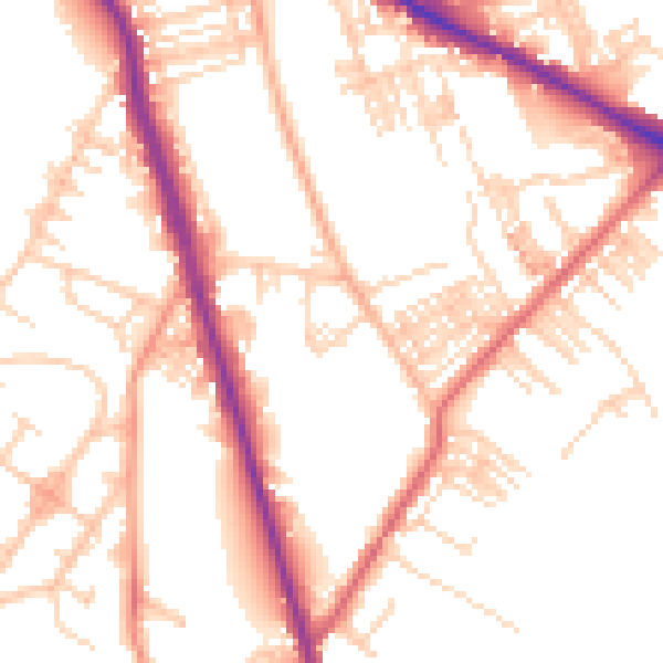 Daytime road noise heatmap for WF1 5LU