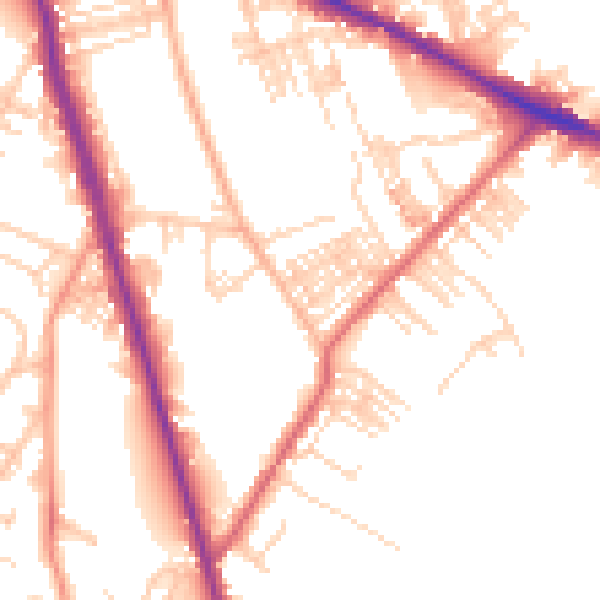Daytime road noise heatmap for WF1 5NF