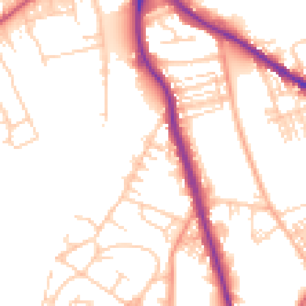 Daytime road noise heatmap for WF1 5PU