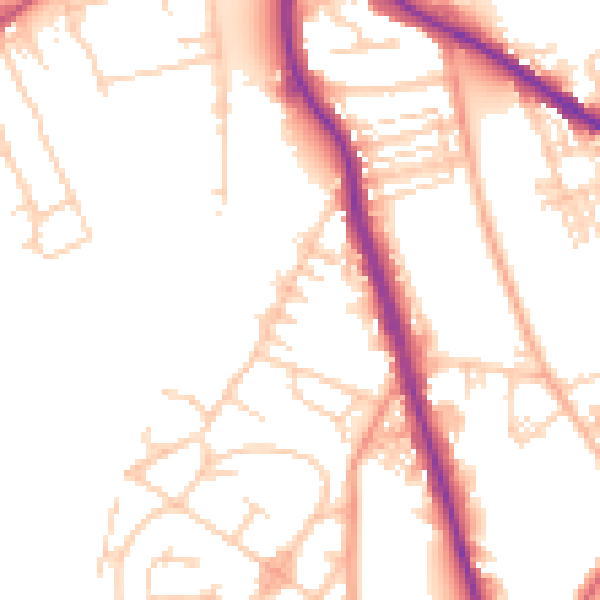 Daytime road noise heatmap for WF1 5PX