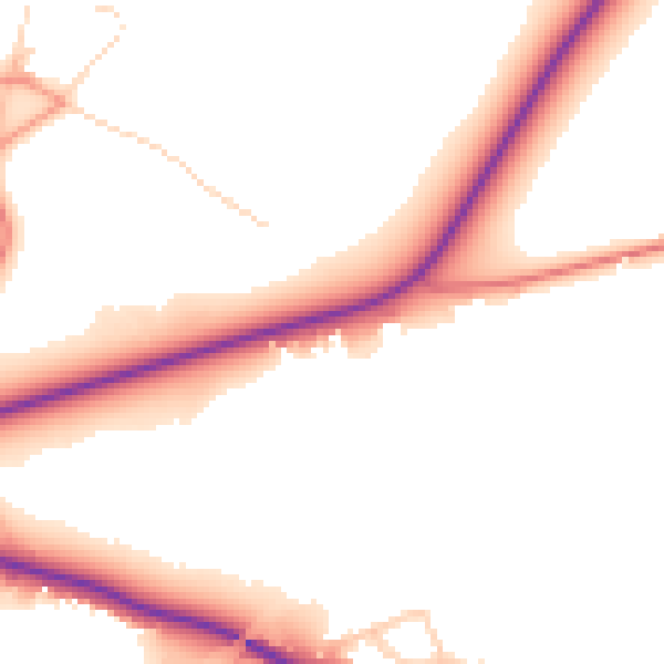 Daytime road noise heatmap for WF1 5SG