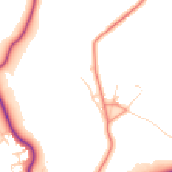 Daytime road noise heatmap for WF1 5SN