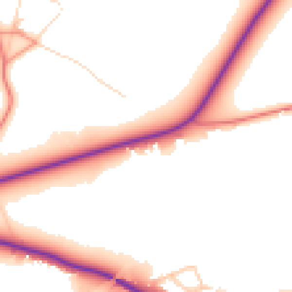 Daytime road noise heatmap for WF1 5SU