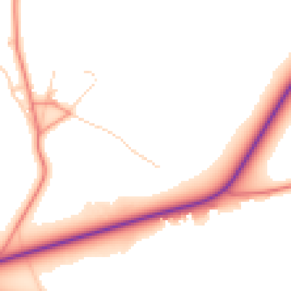 Daytime road noise heatmap for WF1 5SW