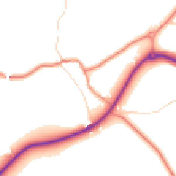 Daytime road noise heatmap for WF1 5TN