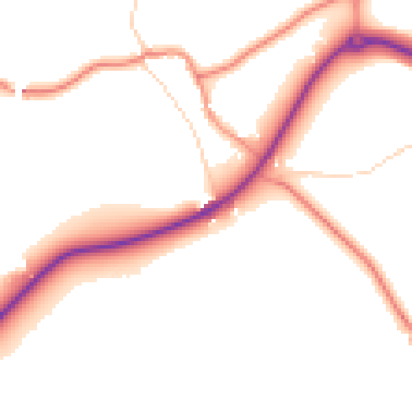 Daytime road noise heatmap for WF1 5TP