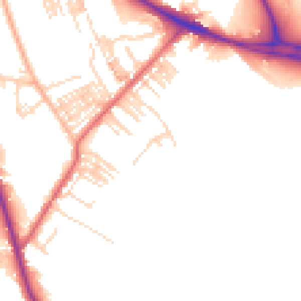 Daytime road noise heatmap for WF1 5TS