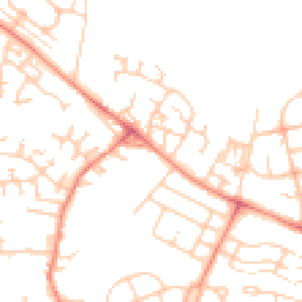 Daytime road noise heatmap for WF2 0AG