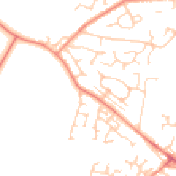 Daytime road noise heatmap for WF2 0AN