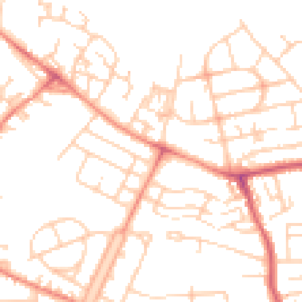 Daytime road noise heatmap for WF2 0AS