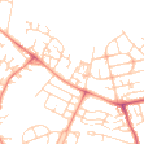 Daytime road noise heatmap for WF2 0AZ
