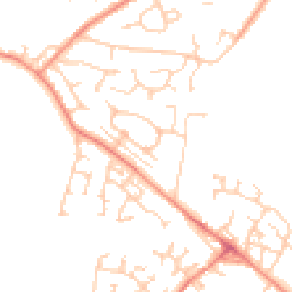 Daytime road noise heatmap for WF2 0BJ
