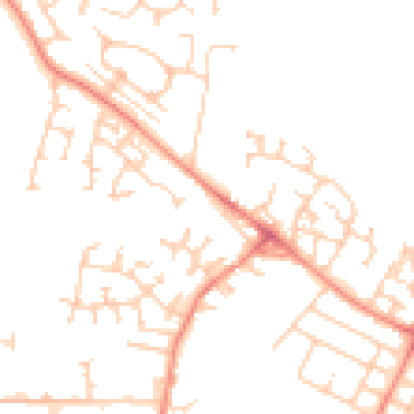Daytime road noise heatmap for WF2 0BQ