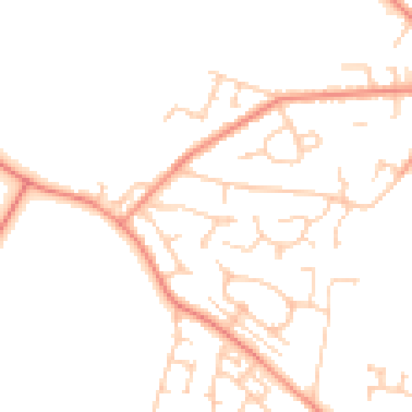 Daytime road noise heatmap for WF2 0BU