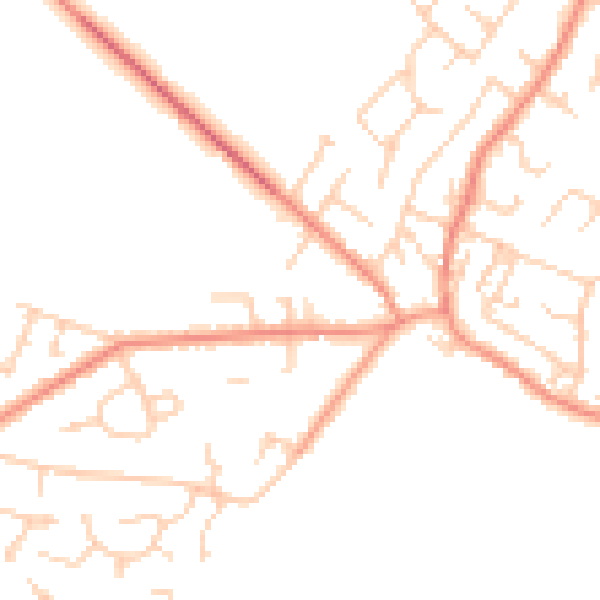 Daytime road noise heatmap for WF2 0BZ