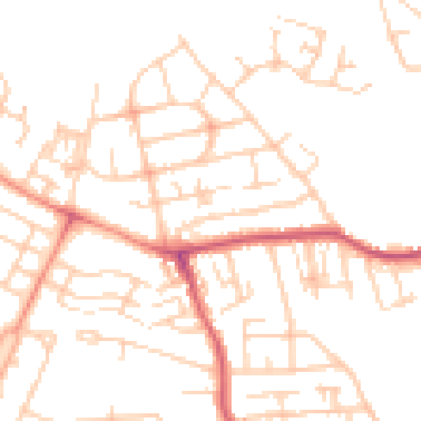 Daytime road noise heatmap for WF2 0ED