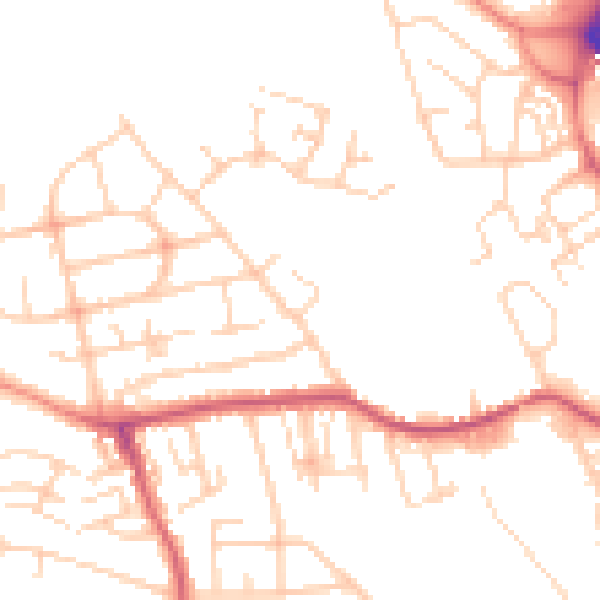 Daytime road noise heatmap for WF2 0FL