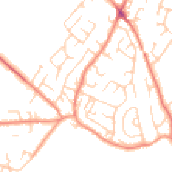 Daytime road noise heatmap for WF2 0JT