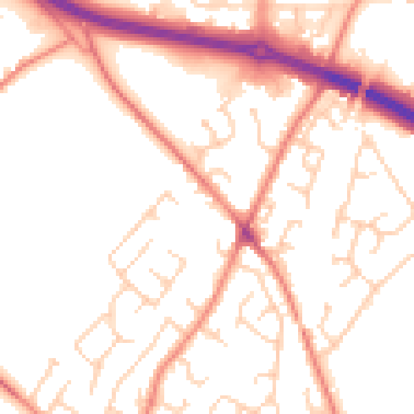 Daytime road noise heatmap for WF2 0TB