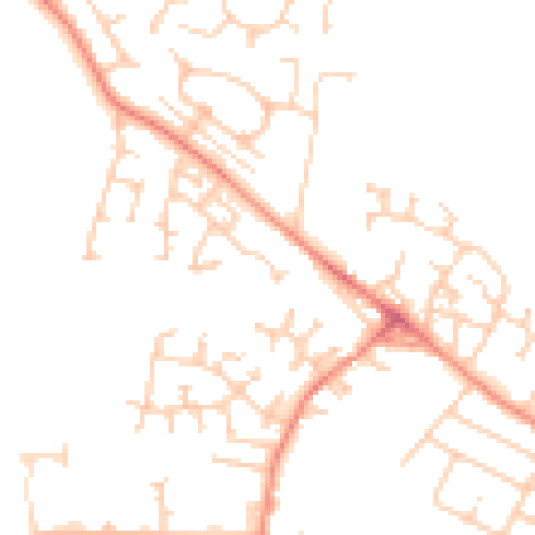 Daytime road noise heatmap for WF2 0TP